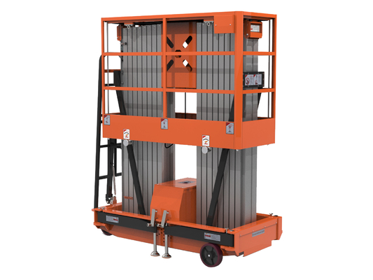 Empujar alrededor de los ascensores de doble mástil vertical con un sistema de base duradero y robusto