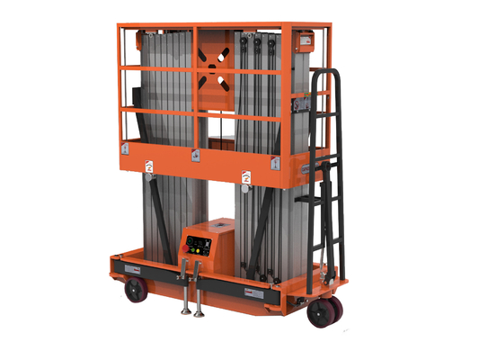 Empujar alrededor de los ascensores de doble mástil vertical con un sistema de base duradero y robusto